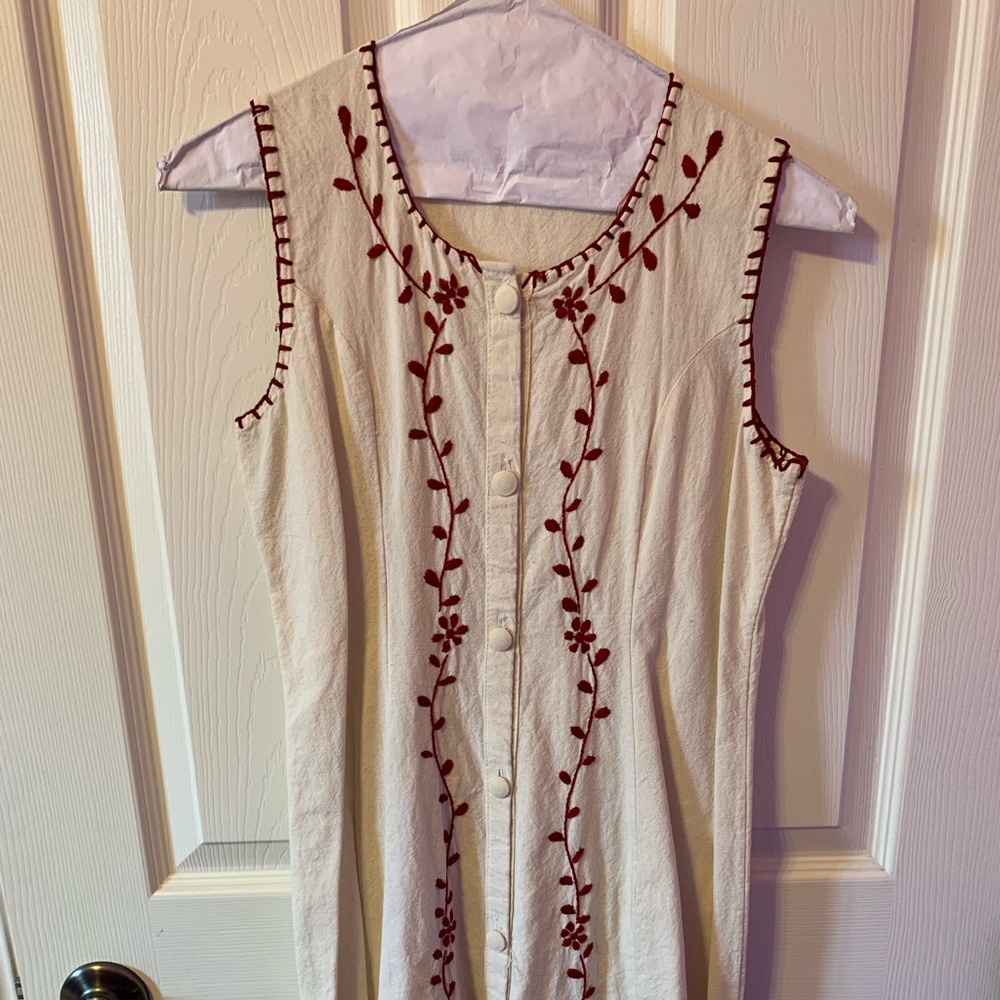 Two Matching Handmade Mexican Linen Dresses